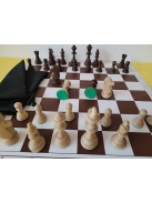 GRAND LUX Set - Tournament 6 wooden chess pieces 98mm + foldable chessboard 55mm