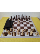 GRAND LUX Set - Tournament 6 wooden chess pieces 98mm + foldable chessboard 55mm