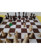 GRAND LUX Set - Tournament 6 wooden chess pieces 98mm + foldable chessboard 55mm