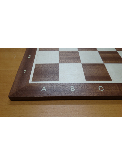 Inlaid wooden chessboard 57 mm (mahogany/maple) - dark
