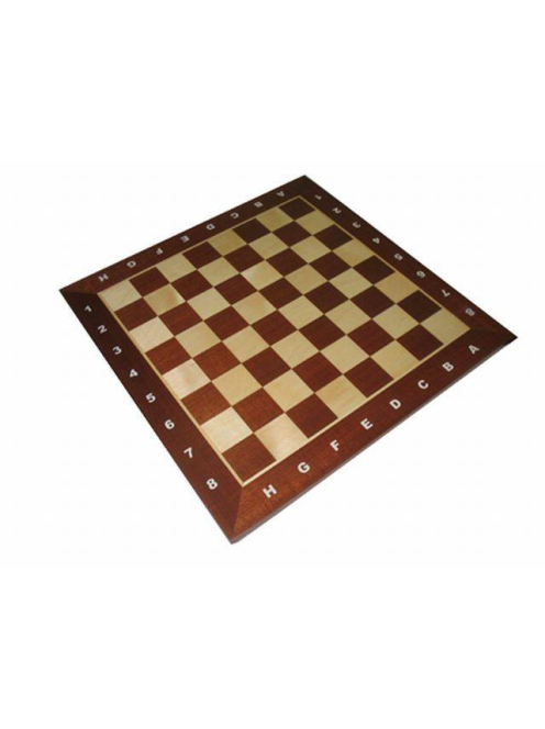 Inlaid wooden chessboard 57 mm (mahogany/maple) - dark