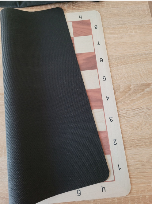 Vinyl neoprene chessboard 56 mm (mahogany and maple colored)