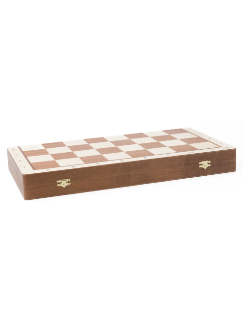 Tournament 6 inlaid chess set in wooden box (light)
