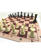 AMSTERDAM Set - Plastic Chess Pieces 95mm + Vinyl Chessboard 55mm