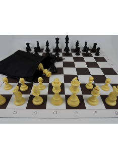   AMSTERDAM Set - Plastic Chess Pieces 95mm + Vinyl Chessboard 55mm