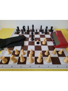 KLUB LUX Set - Bundesliga Chess Pieces 90mm + Foldable Chessboard 55mm + DGT Clock