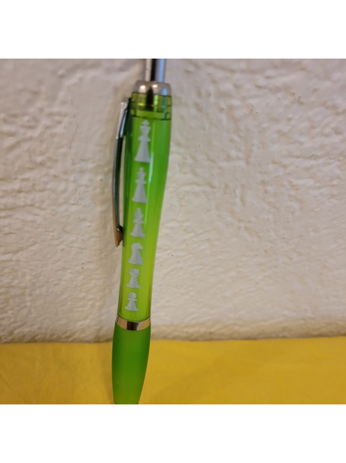 Ballpoint pen with chess motifs - Lime color